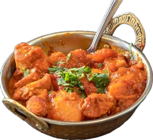 Premium chicken cooked with potatoes in gravy of tomato, onions, vinegar. Served with a choice of basmati or brown rice or plain naan.